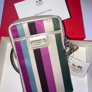 COACH PHONE/WALLET STRIPED